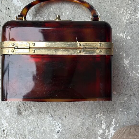 Vintage 1970s faux tortoiseshell bag - Picture 5 of 11